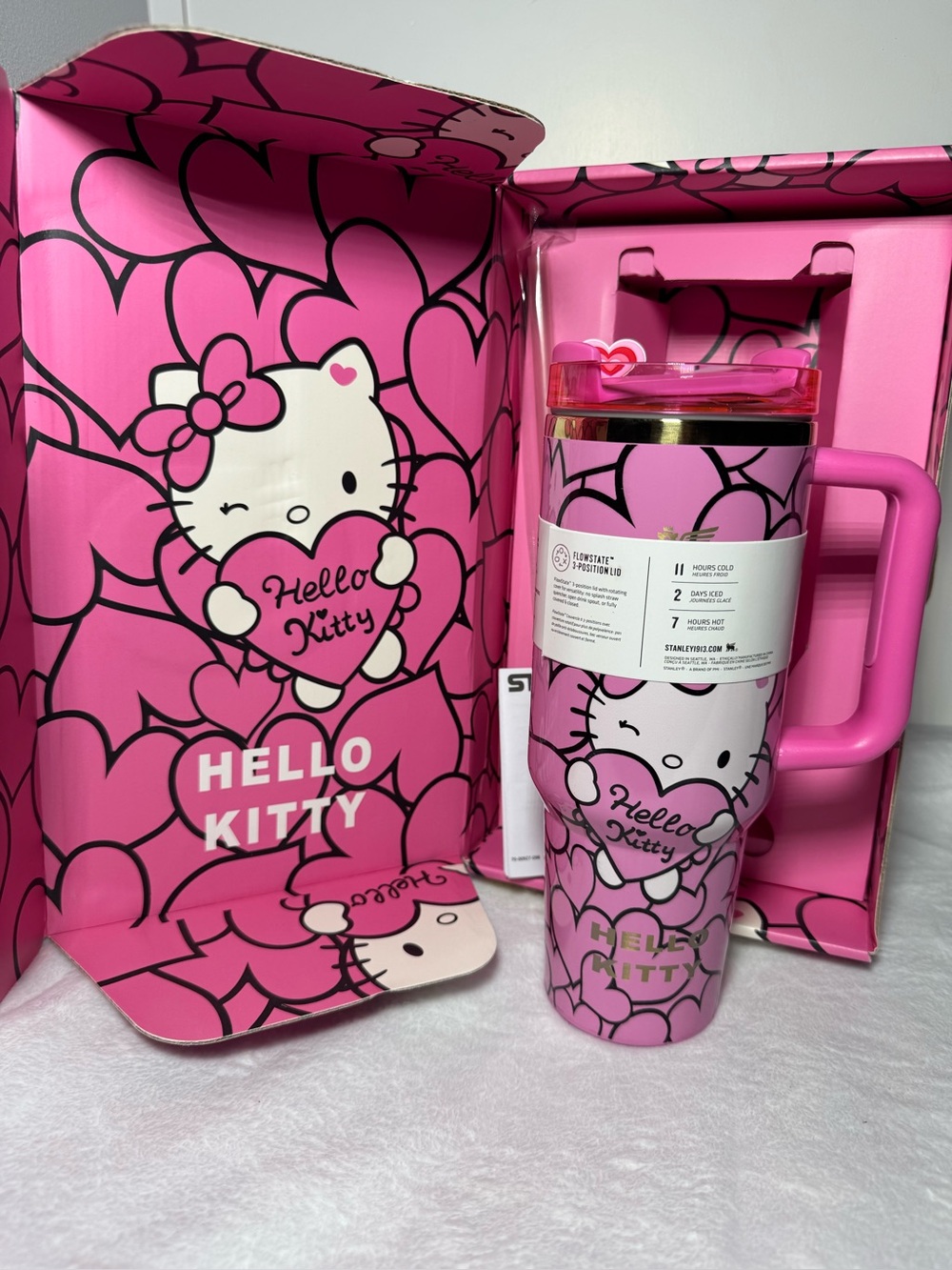 Tumbler 40oz Kitty and hearts new